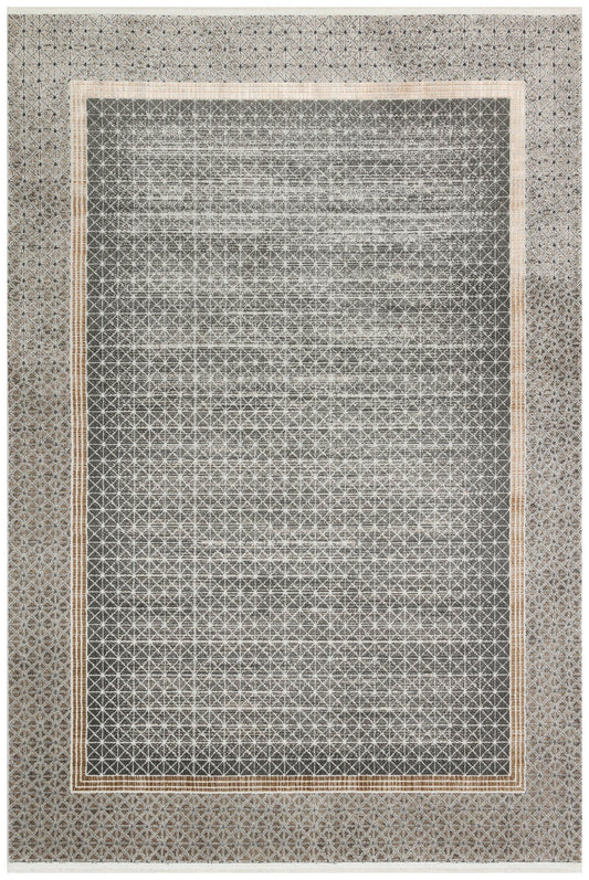 Ls 06 - antracit, guld - hall tæppe (100 x 300)