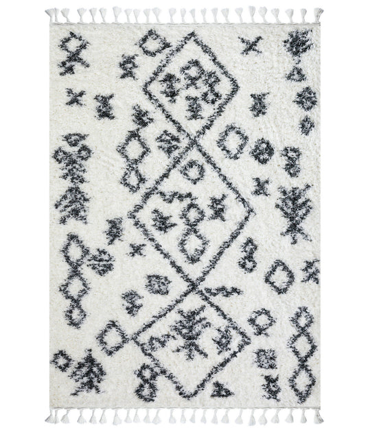 3532A - Hvid, antracit - Tæppe (160 x 230)