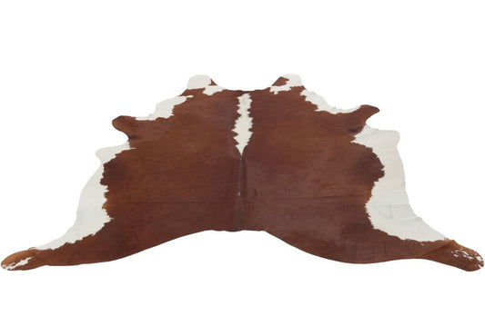 Koskud læder brunt/hvid 3-4m²