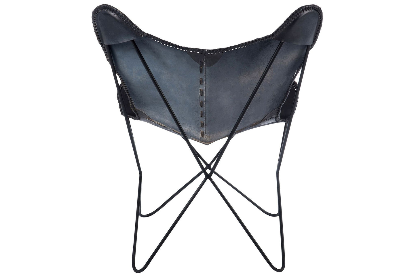 Lounge chair leath/met black
