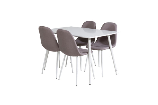 Polær spisebord 120 cm - hvid hvid +polær Matstol - Vit / Mellangrå _4
