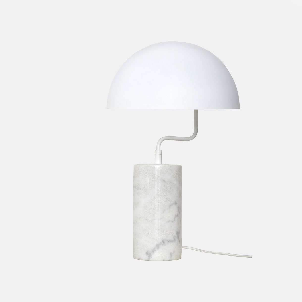 Hübsch Bordlampe, hvid, metal/marmor - Takkliving.dk