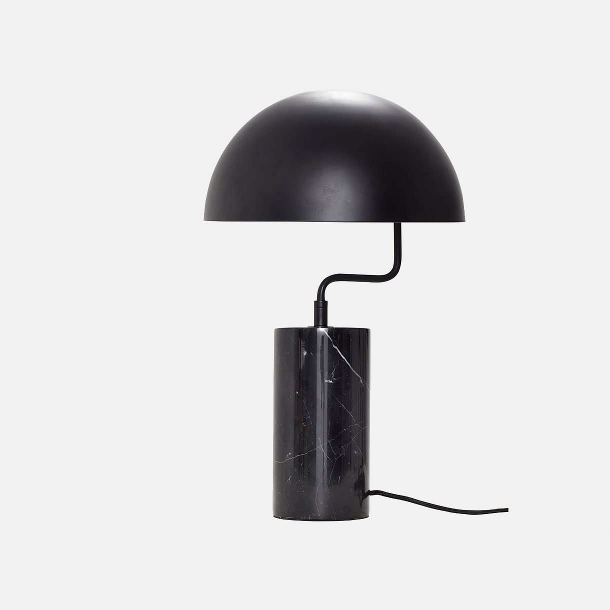 Hübsch Bordlampe, sort, metal/marmor - Takkliving.dk