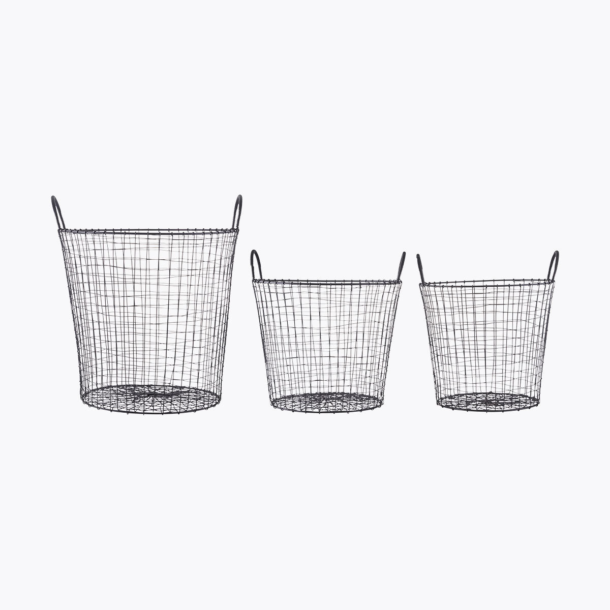 House Doctor Baskets, Wire, Black, Set of 3 sizes - Takkliving.dk