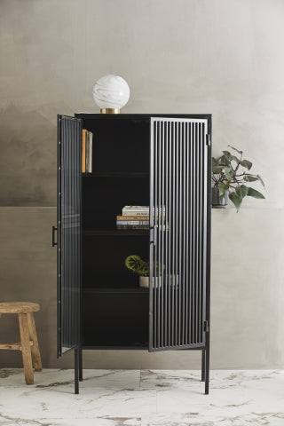 Nordal LIAO black cabinet, 2 doors, iron - NordlyHome.dk