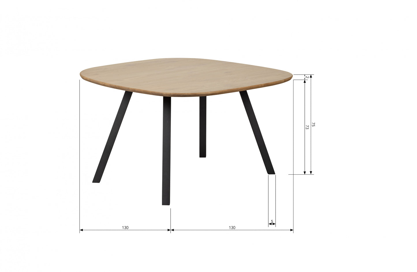 Tablo - Spisebord, Eg Organic 130x130 [fsc] Square Leg
