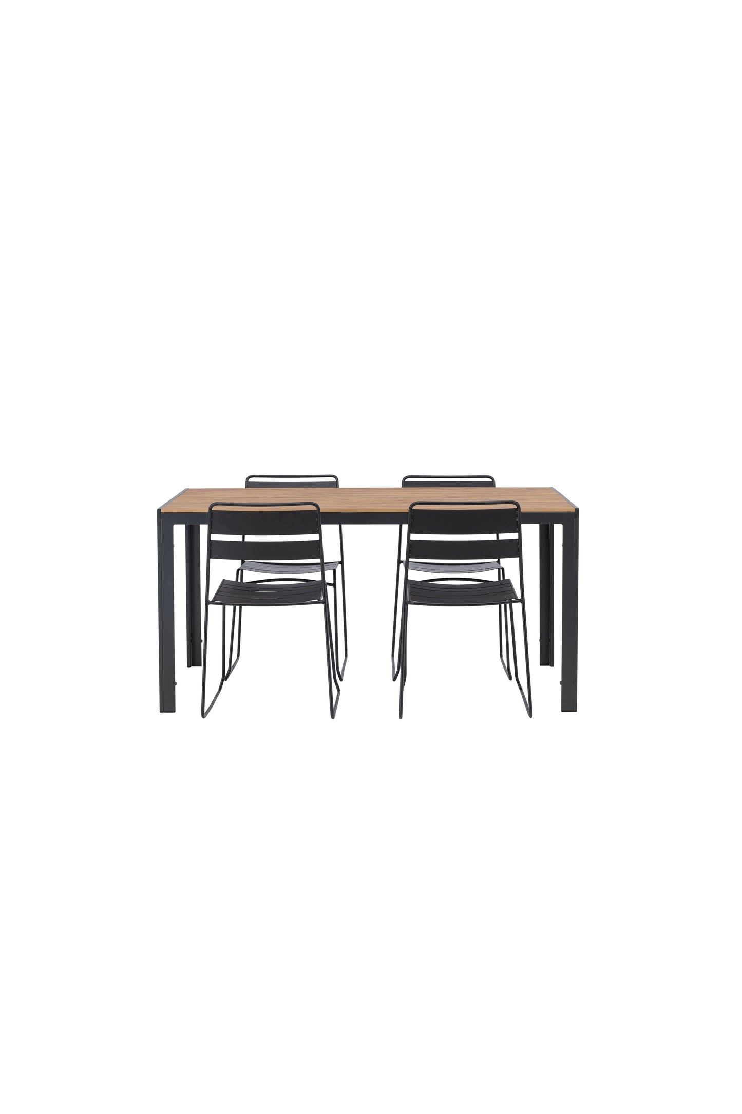 Break - Spisebord, Aluminium - Sort / Natur Rektangulær 90*150* + Lia Spisebordsstol - Sort