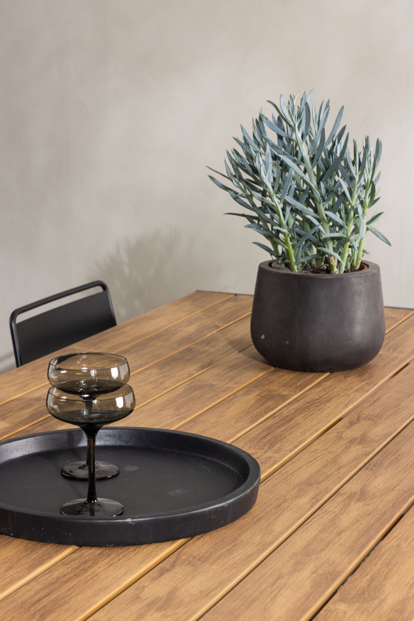 Break - Spisebord, Aluminium - Sort / Natur Rektangulær 90*200* + Lia Spisebordsstol - Sort