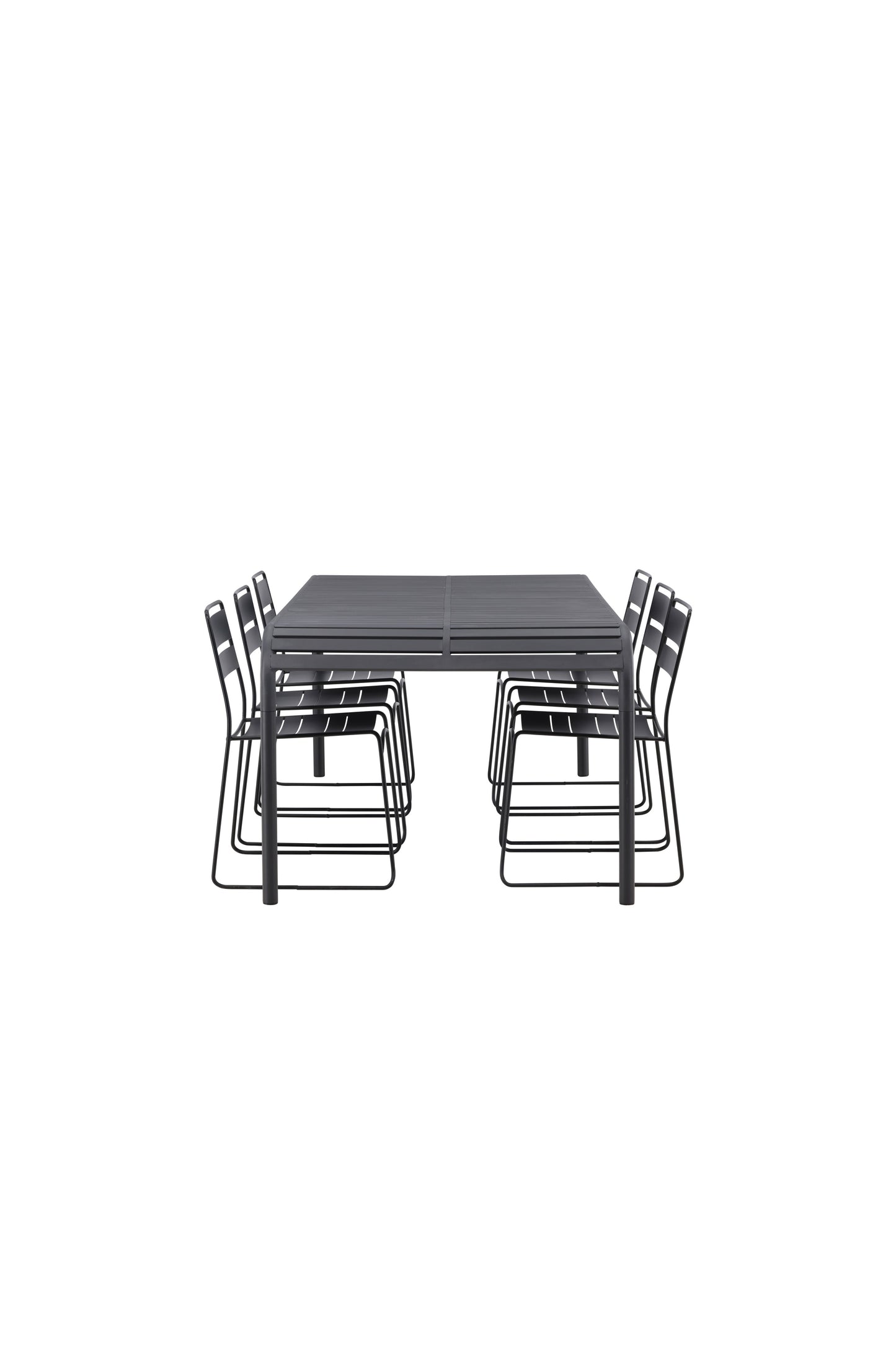 Borneo - Spisebord, Aluminium - Sort / Rektangulær 100*200* + Lia Spisebordsstol - Sort