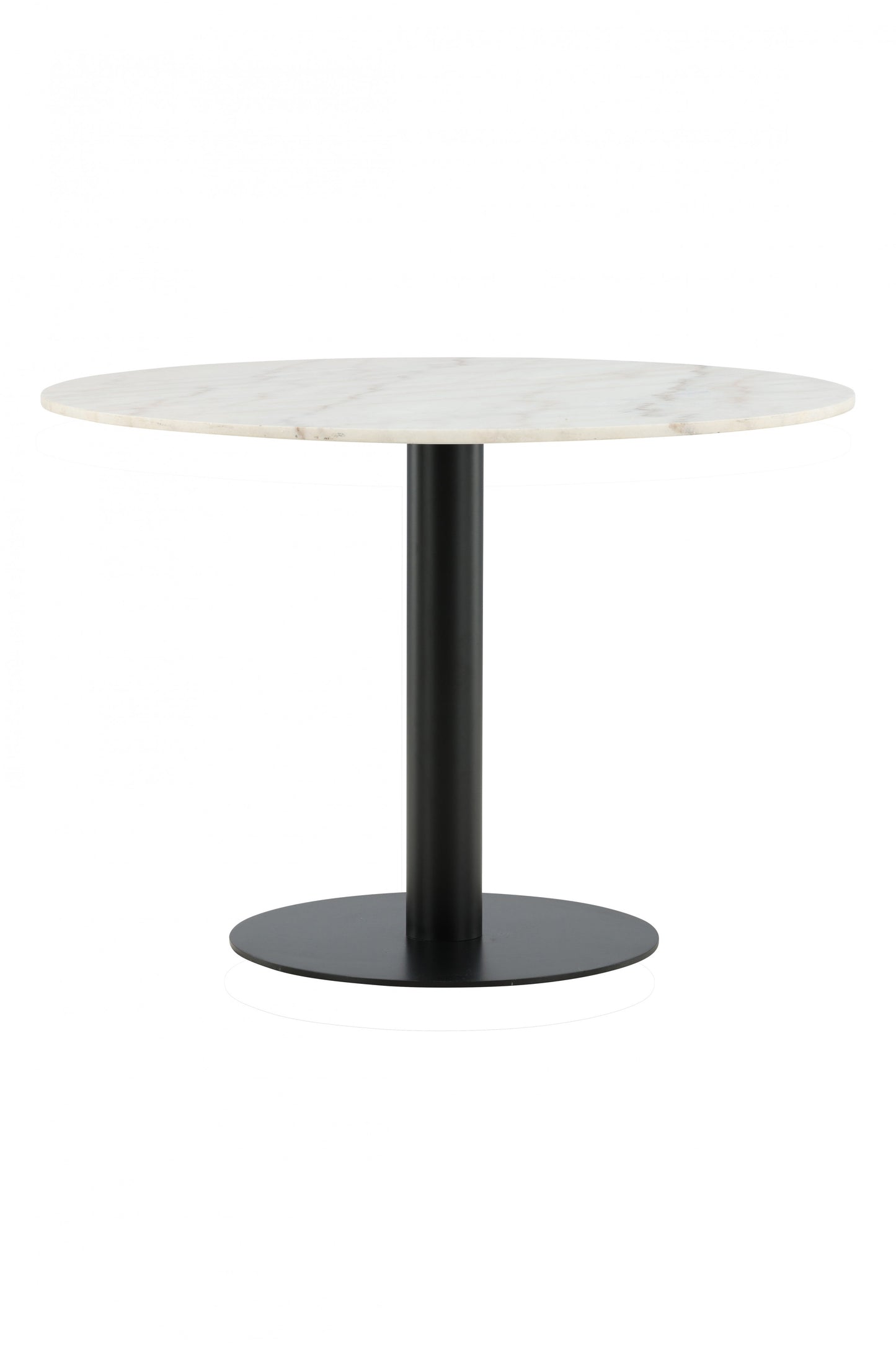 Estelle Spisebord rundt 106cm Hvid marble / Sorte ben