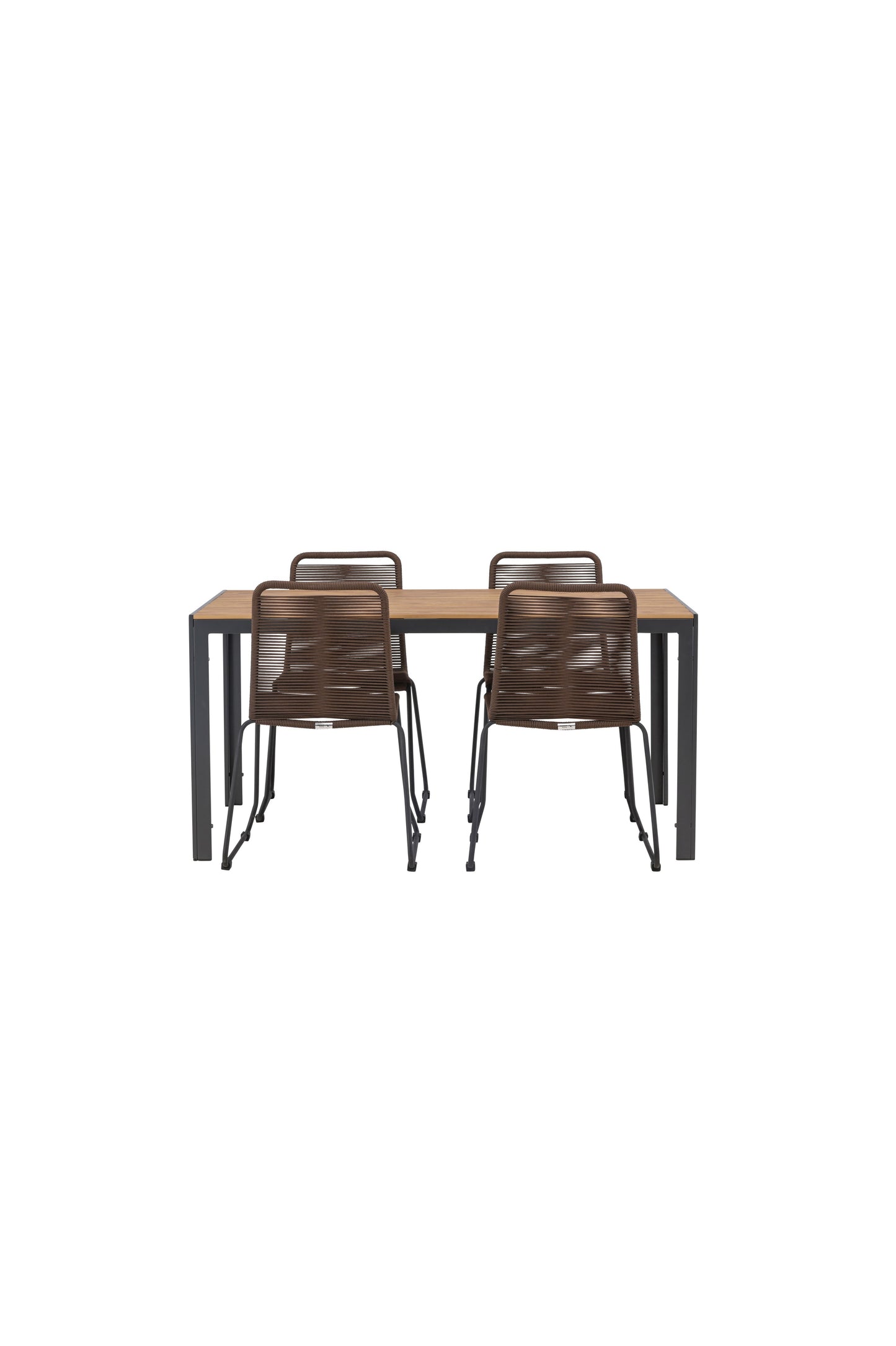 Break - Spisebord, Aluminium - Sort / Natur Rektangulær 90*150* + Lidos stol Aluminium - Sort