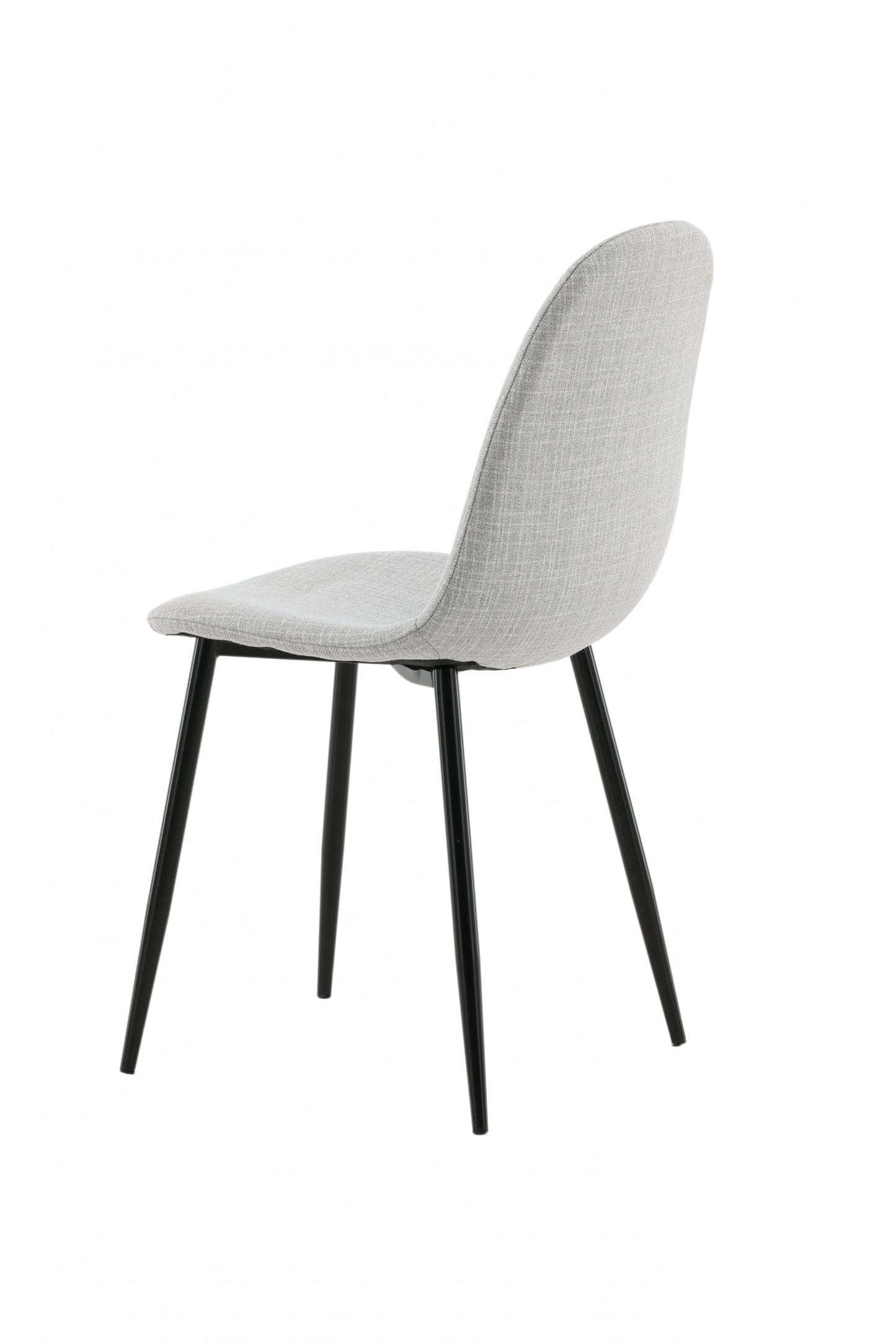 Polar Spisebordsstol - Sorte ben - Lysegråt stof