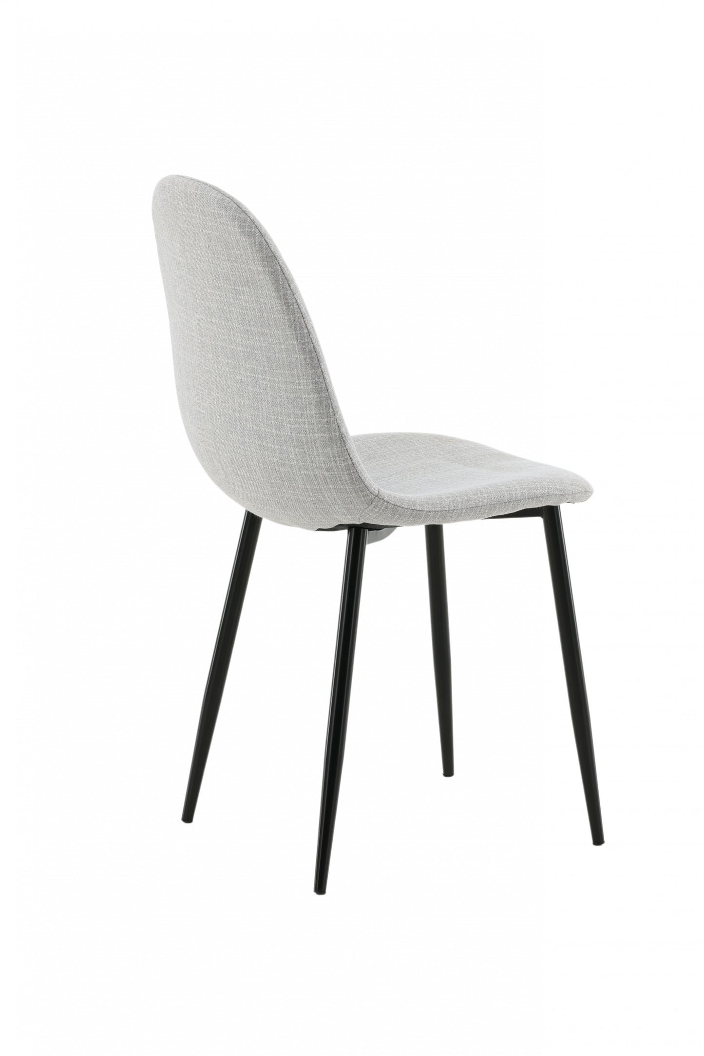 Polar Spisebordsstol - Sorte ben - Lysegråt stof