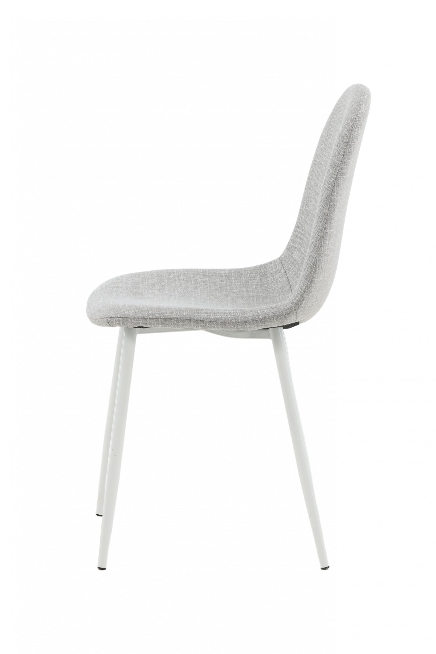 Polar Spisebordsstol - Hvide ben - Lysegråt stof