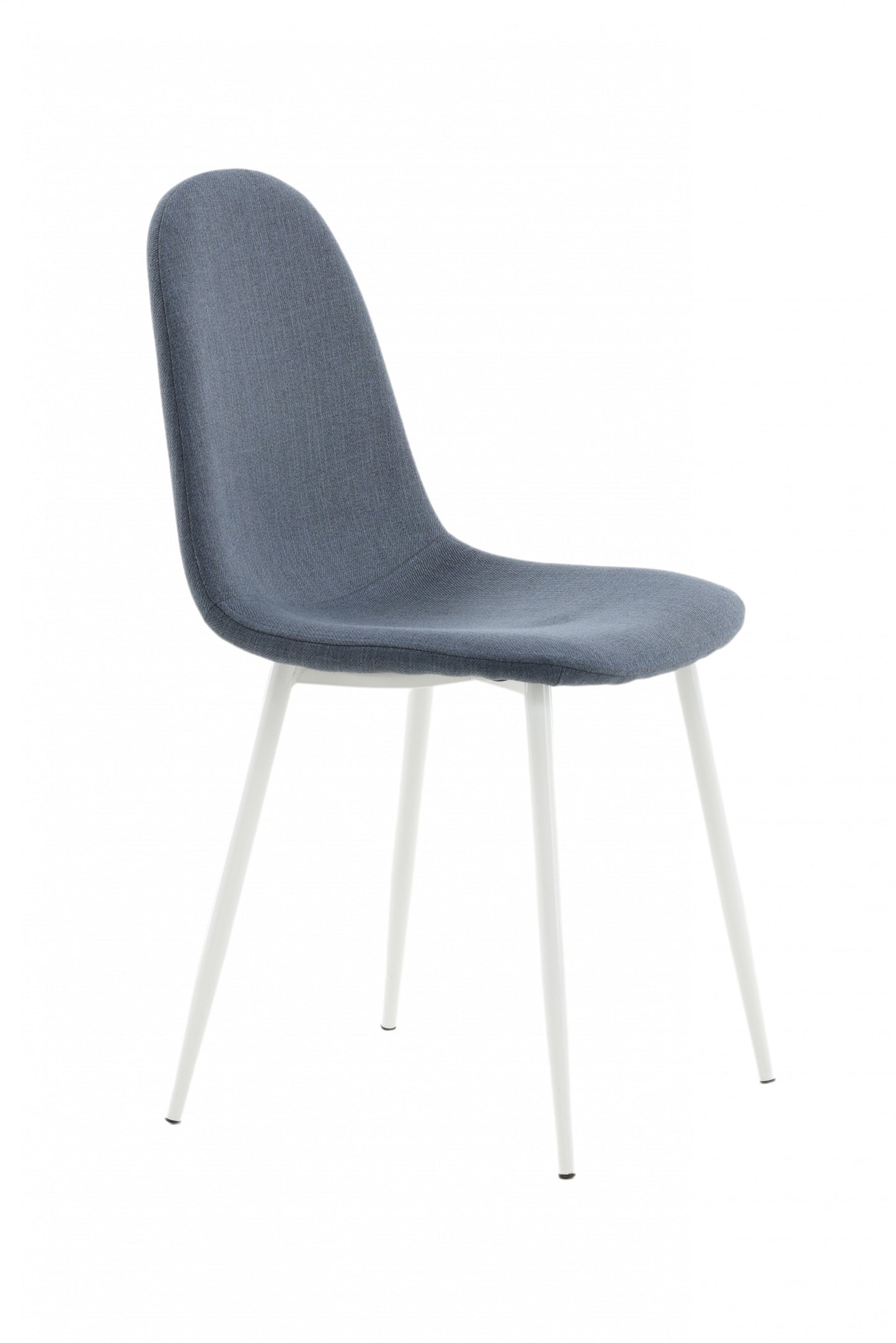 Polar Spisebordsstol - Hvide ben - Blåt stof