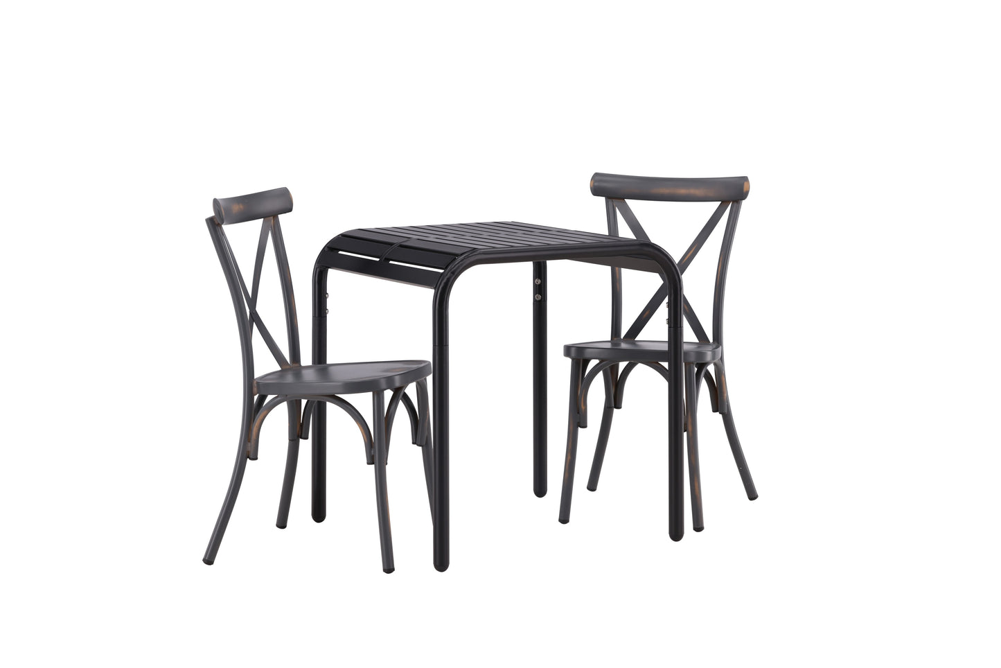 Borneo - Cafébord, Aluminium - Sort / Kvadrat 70*70* + Tablas stol Aluminium - Sort