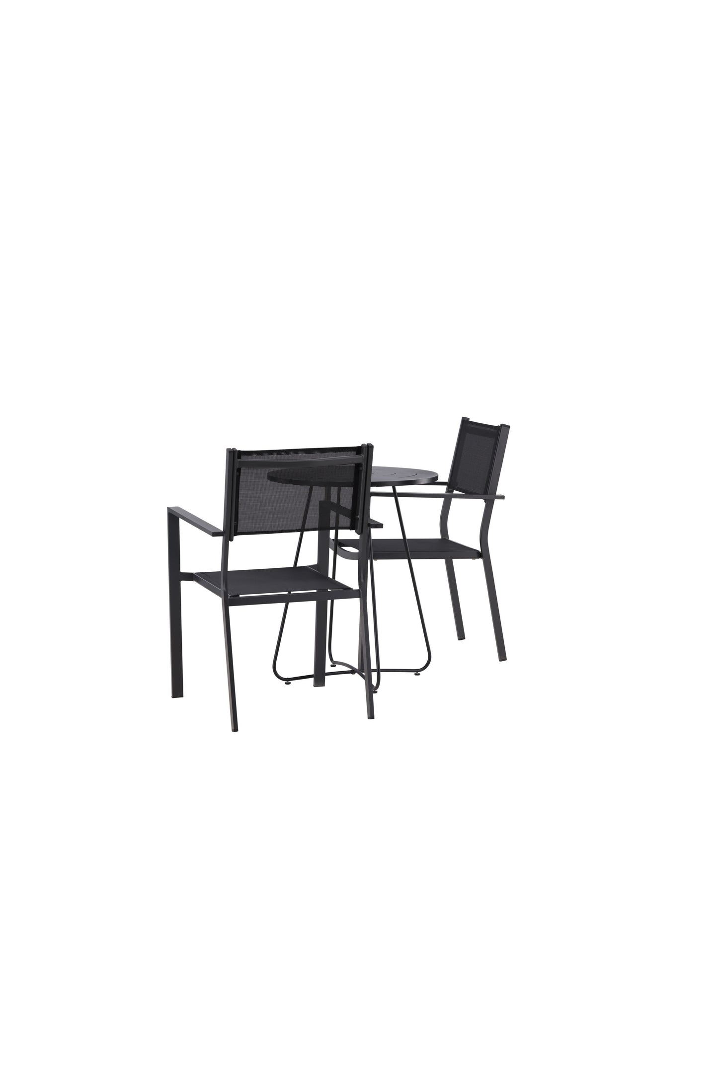 Bacong - Cafébord, Stål - Sort / Rundt ø60** +Copacabana Stabelbar stol - Sort