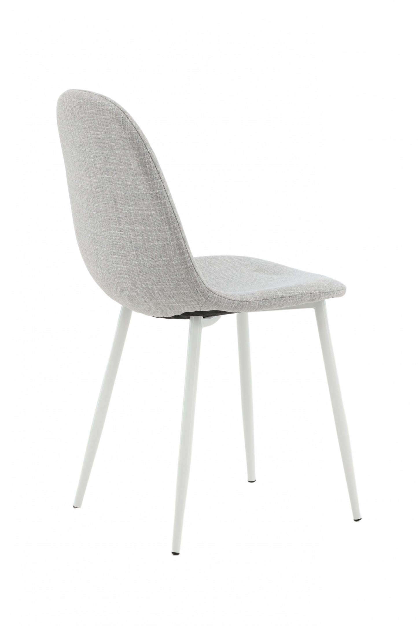 Polar Spisebordsstol - Hvide ben - Lysegråt stof