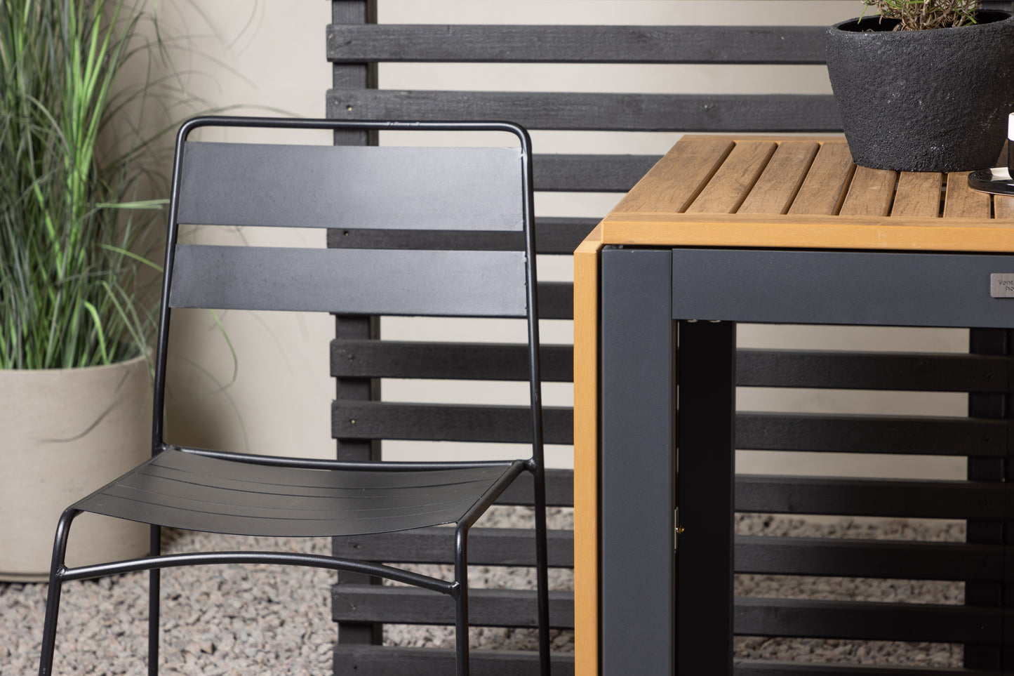 Diego - Cafébord, Aluminium - Sort / Brun Nonwood - Rektangulær 70*70/130* + Lia Spisebordsstol - Sort