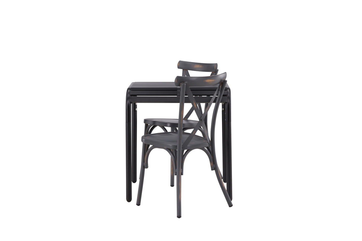 Borneo - Cafébord, Aluminium - Sort / Kvadrat 70*70* + Tablas stol Aluminium - Sort