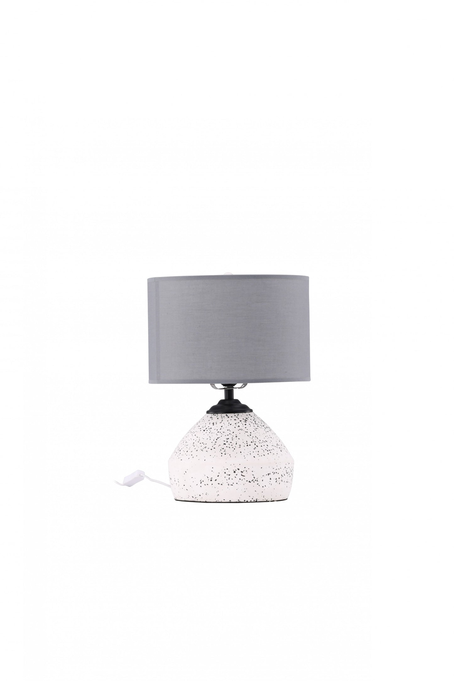 Sisteron Bordlampe, Hvid / Mørk grå stof
