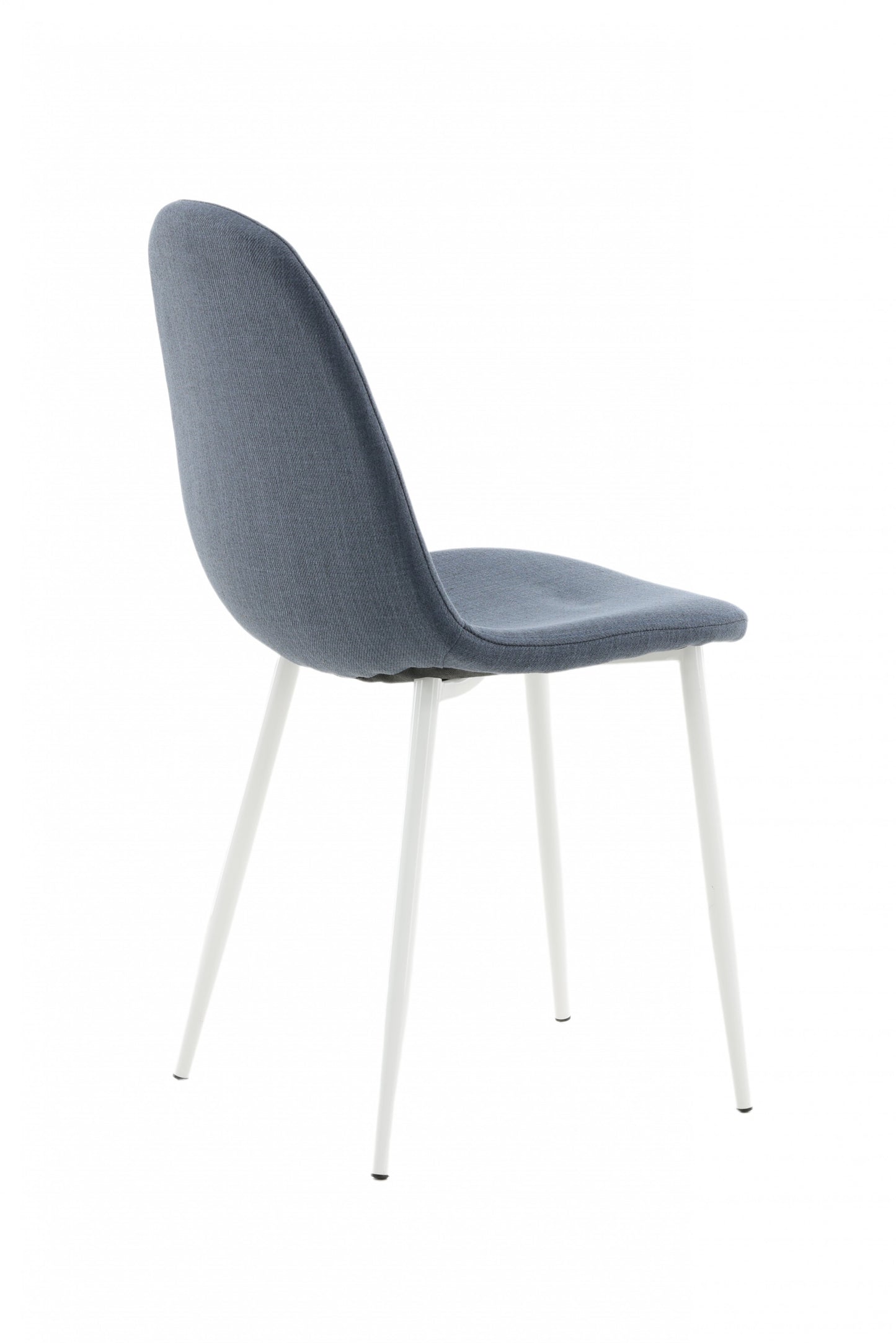 Polar Spisebordsstol - Hvide ben - Blåt stof