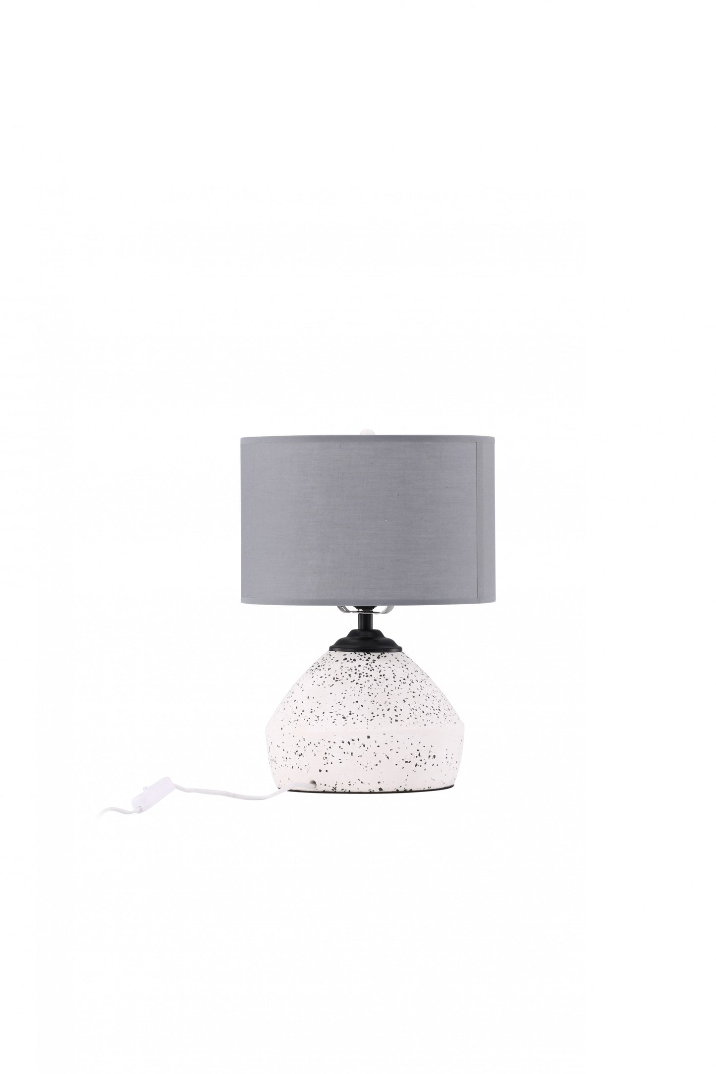 Sisteron Bordlampe, Hvid / Mørk grå stof
