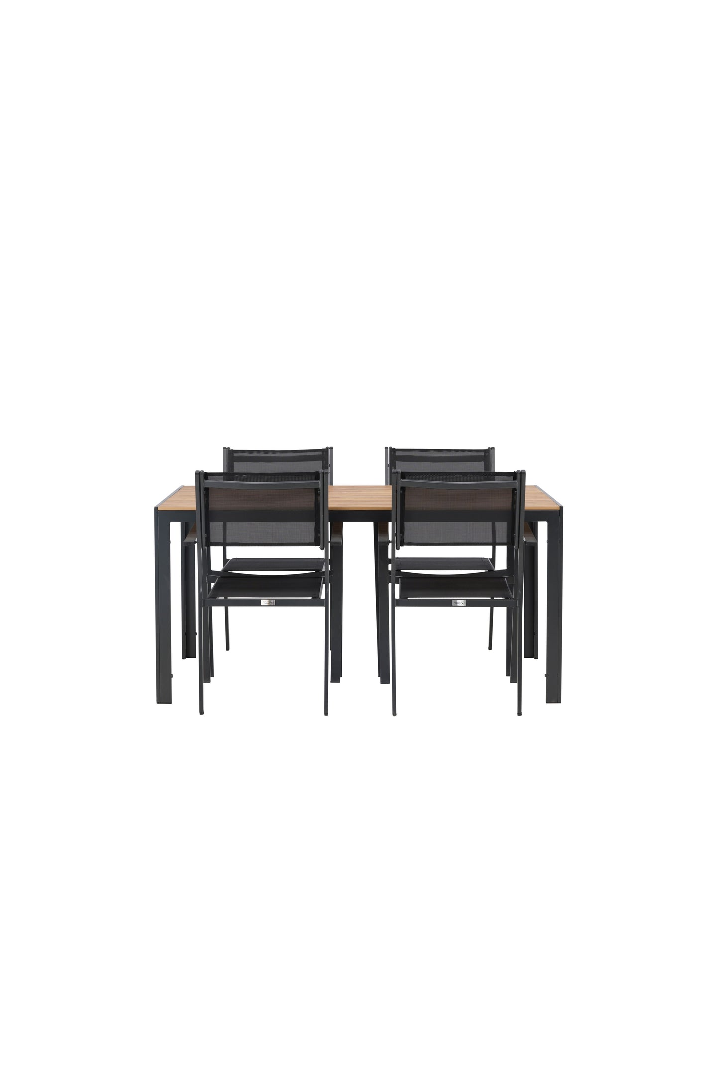 Break - Spisebord, Aluminium - Sort / Natur Rektangulær 90*150* + Copacabana Stabelbar stol - Sort