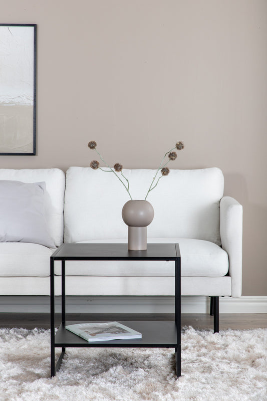 Zoom 2 personers sofa - Sort / Lys beige stof