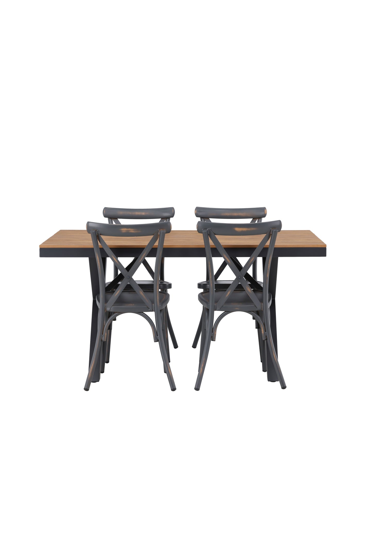 Garcia - Spisebord, Aluminium - Sort / Rektangulær 90*150* + Tablas stol Aluminium - Sort