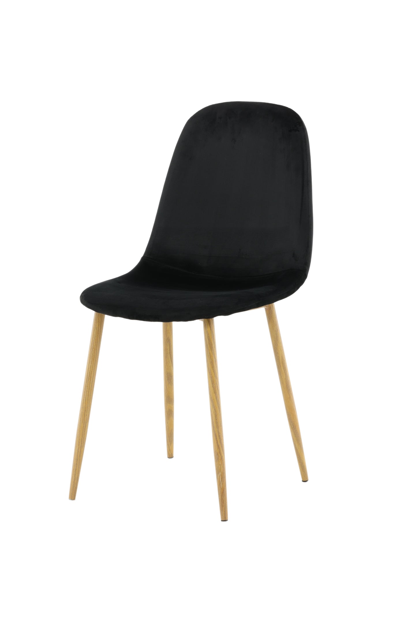 Polar - Spisebordsstol, Træfarvet ben / sort velour