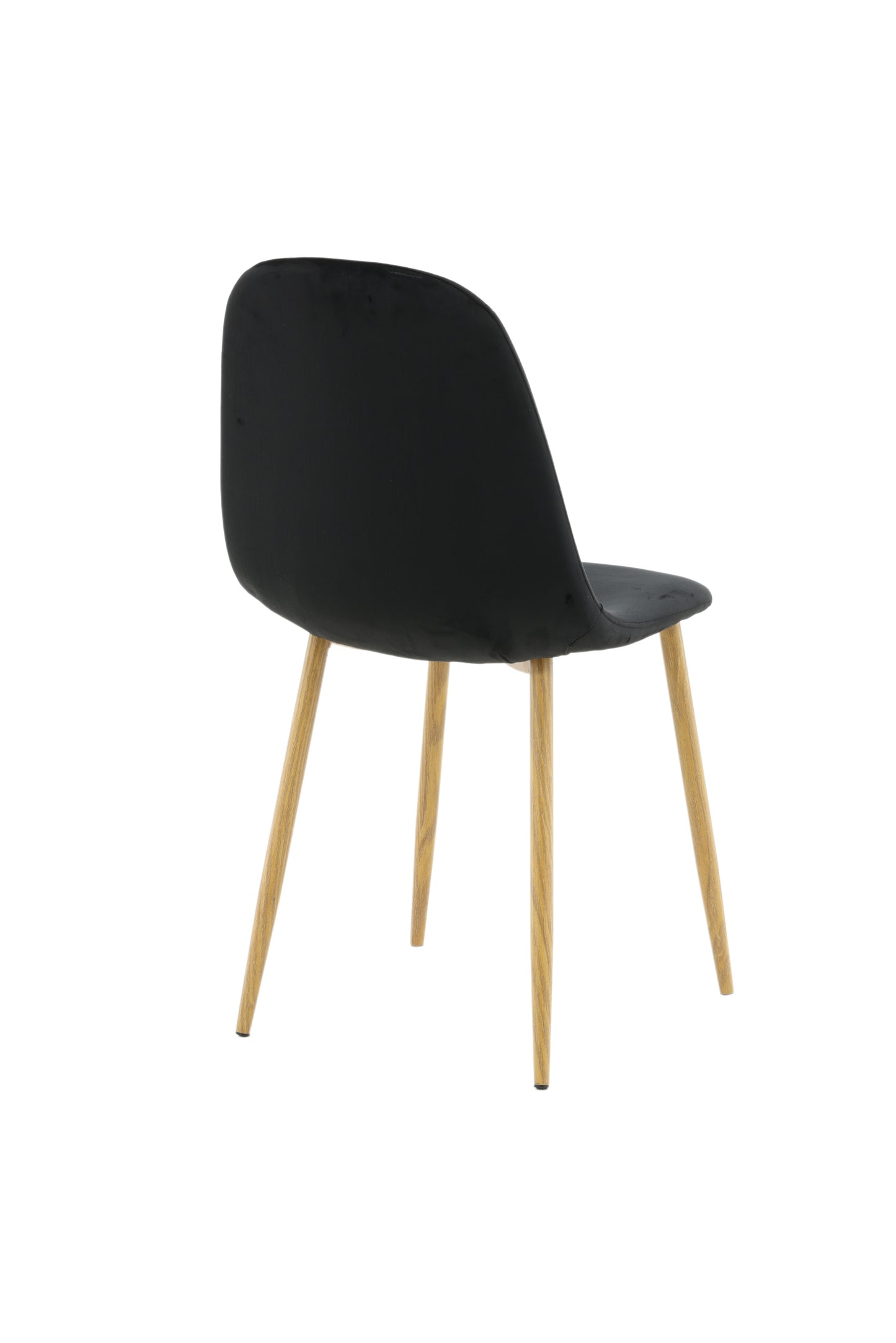 Polar - Spisebordsstol, Træfarvet ben / sort velour