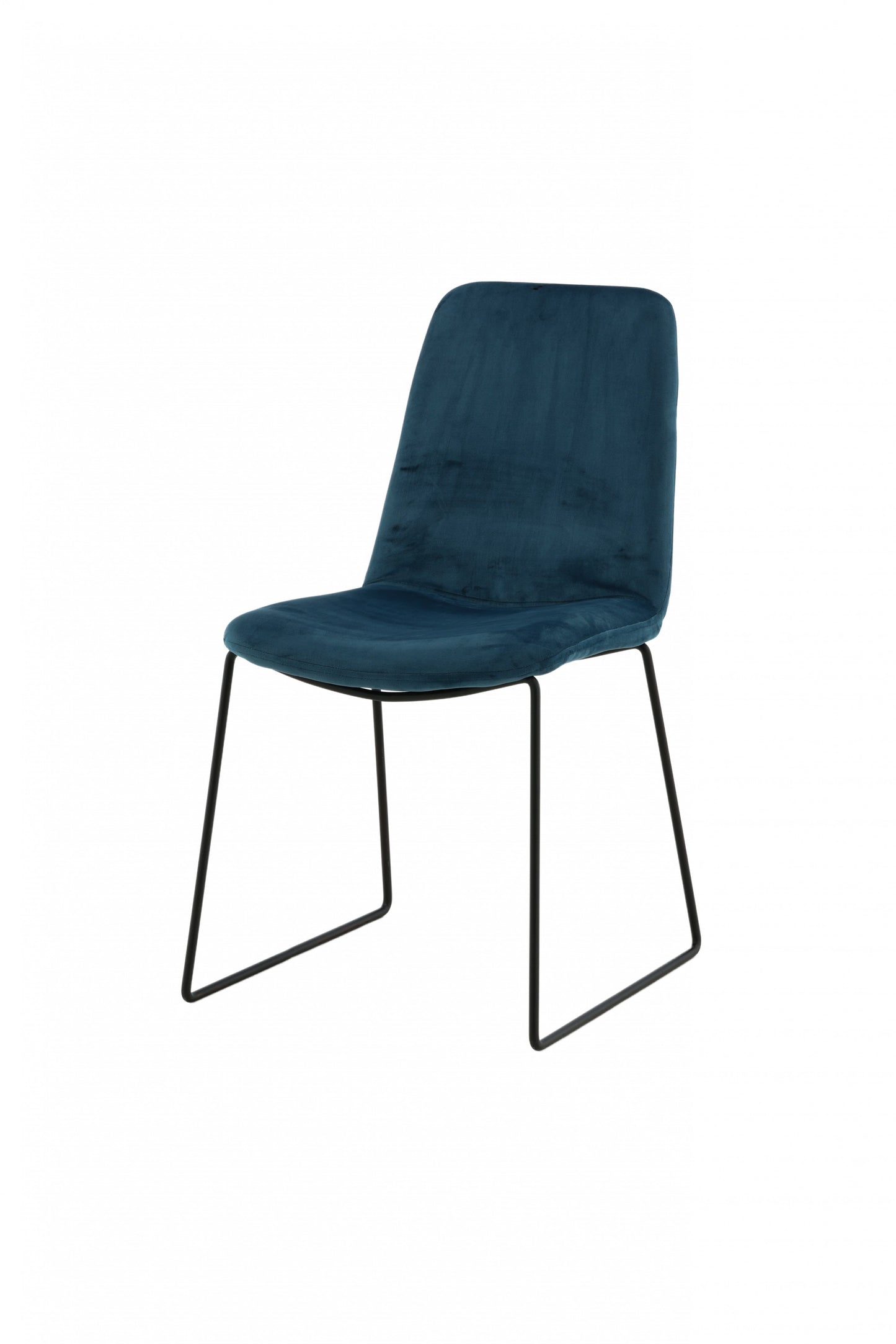 Muce Spisebordsstol - Sorte ben - Blå Velour