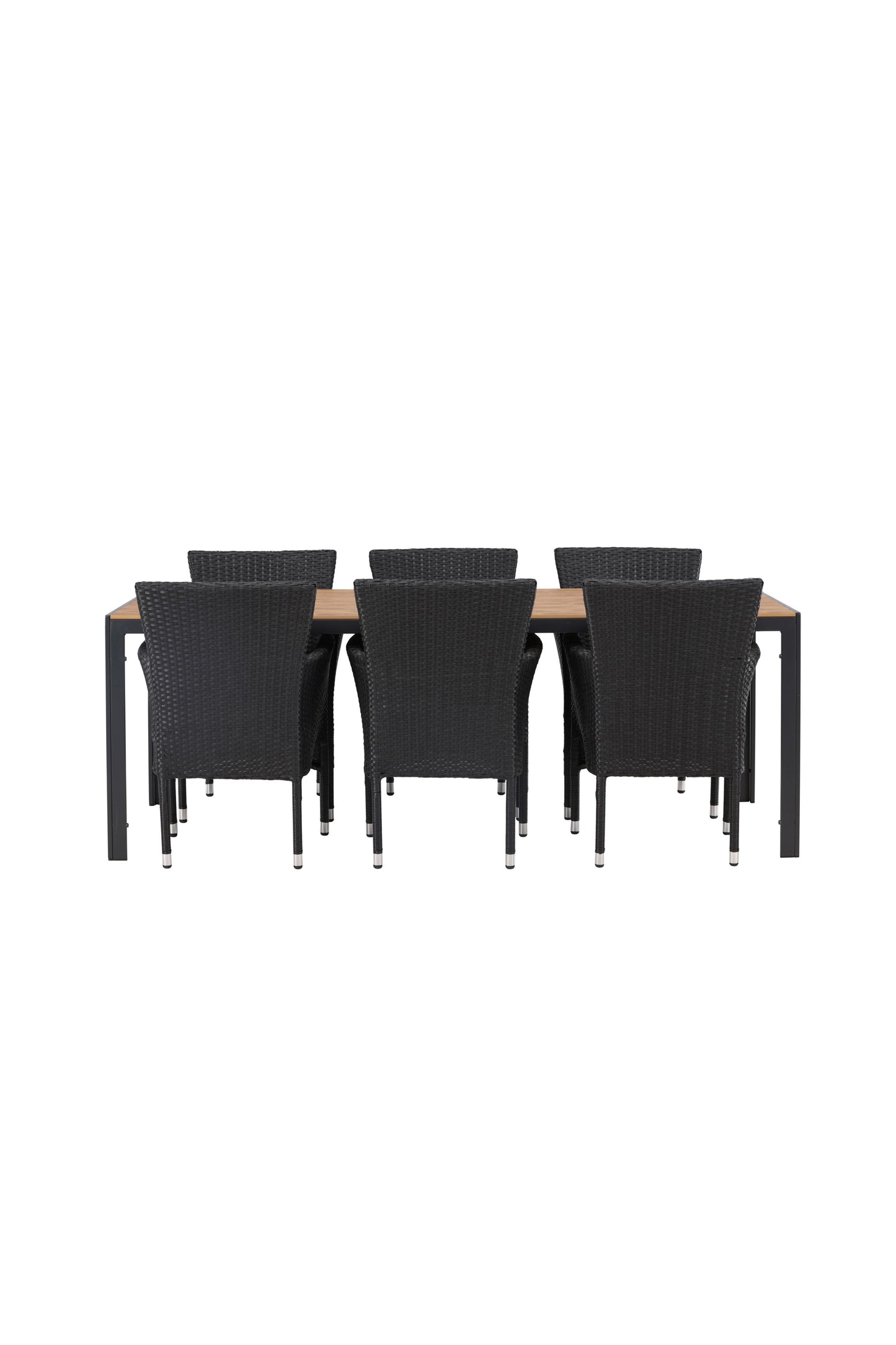 Break - Spisebord, Aluminium - Sort / Natur Rektangulær 90*200* + Malia stol Aluminium - Sort / flet