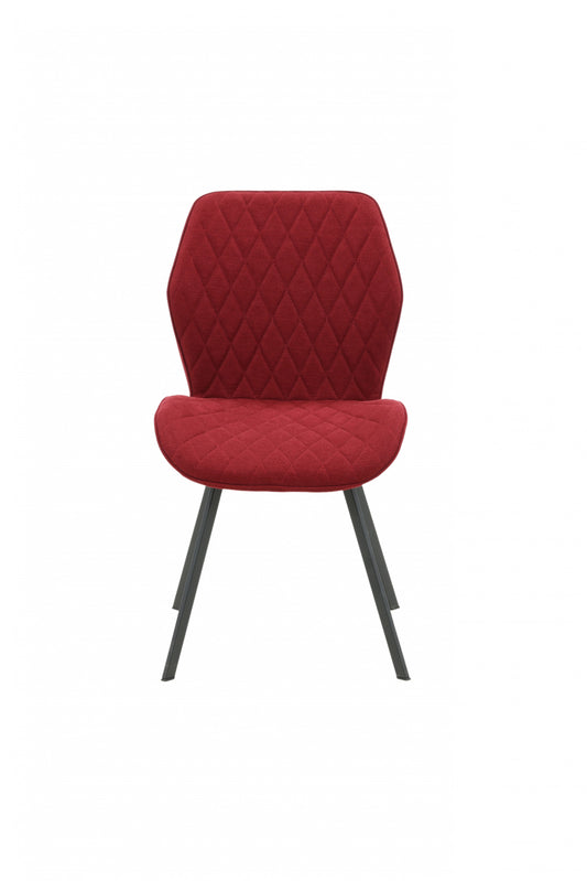 Gemma Spisebordsstol - Sorte ben - Rødt stof