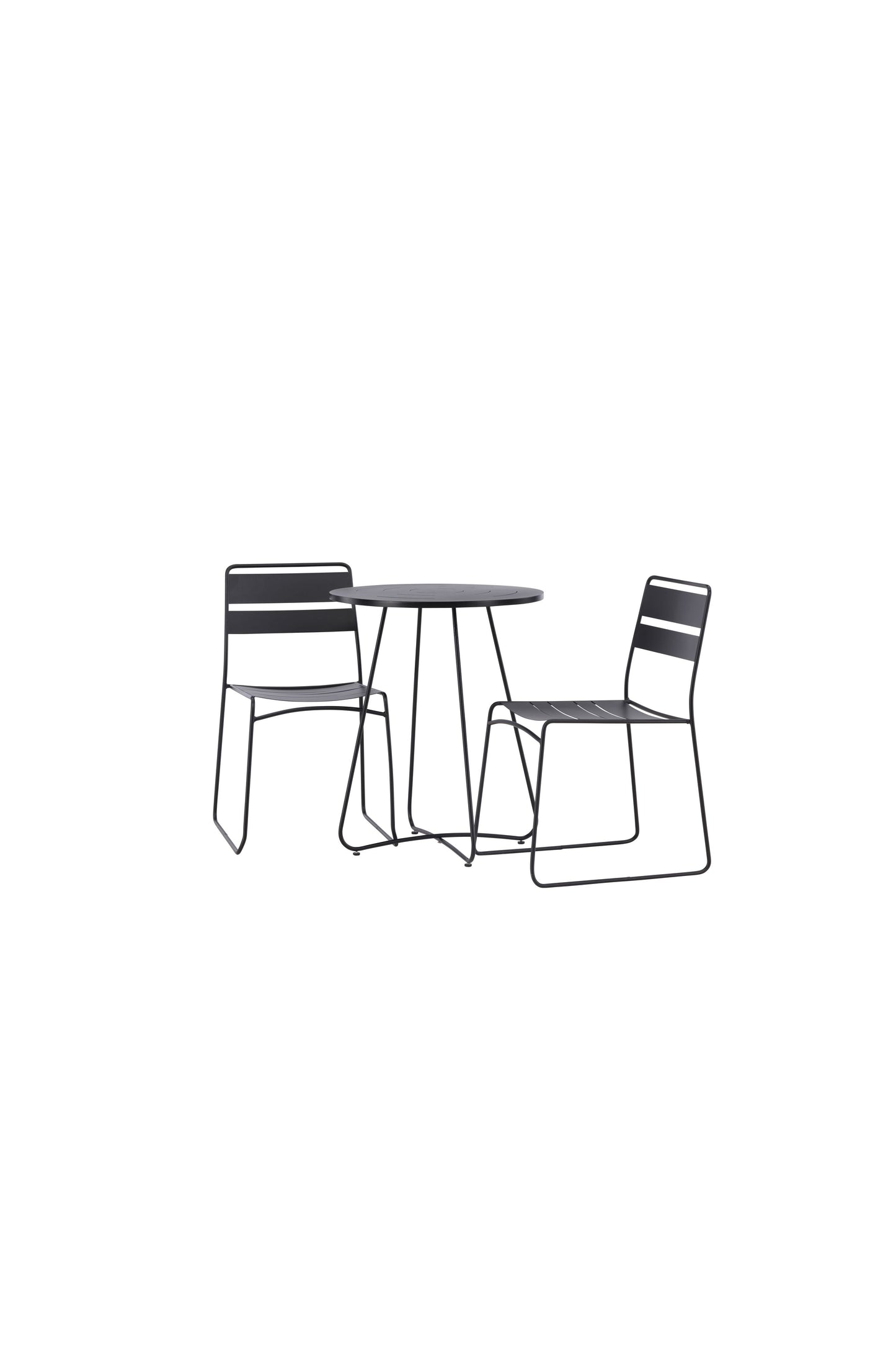 Bacong - Cafébord, Stål - Sort / Rundt ø60** +Lia Spisebordsstol - Sort